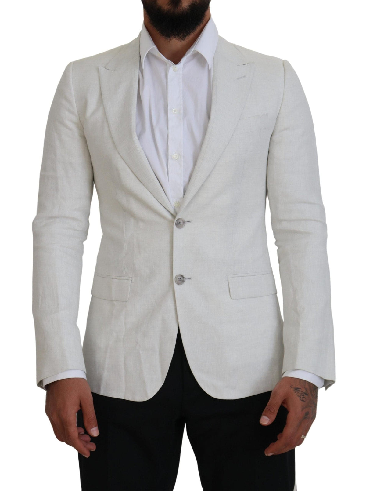 Blazer à boutonnage simple Sicilia blanc élégant de Dolce &amp; Gabbana