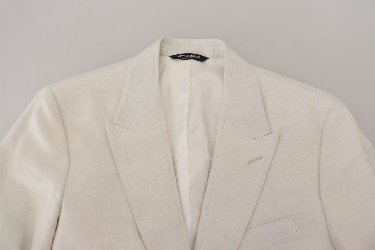 Blazer elegante Sicilia de botonadura sencilla en color blanco de Dolce &amp; Gabbana