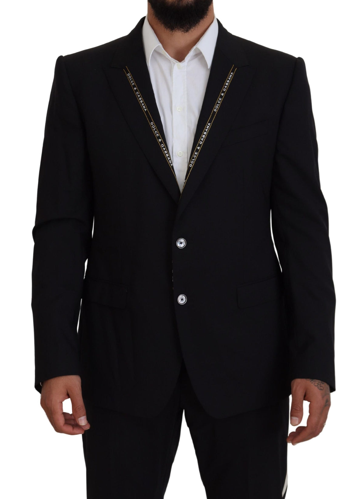 Blazer de botonadura sencilla en color negro estilo siciliano de Dolce &amp; Gabbana