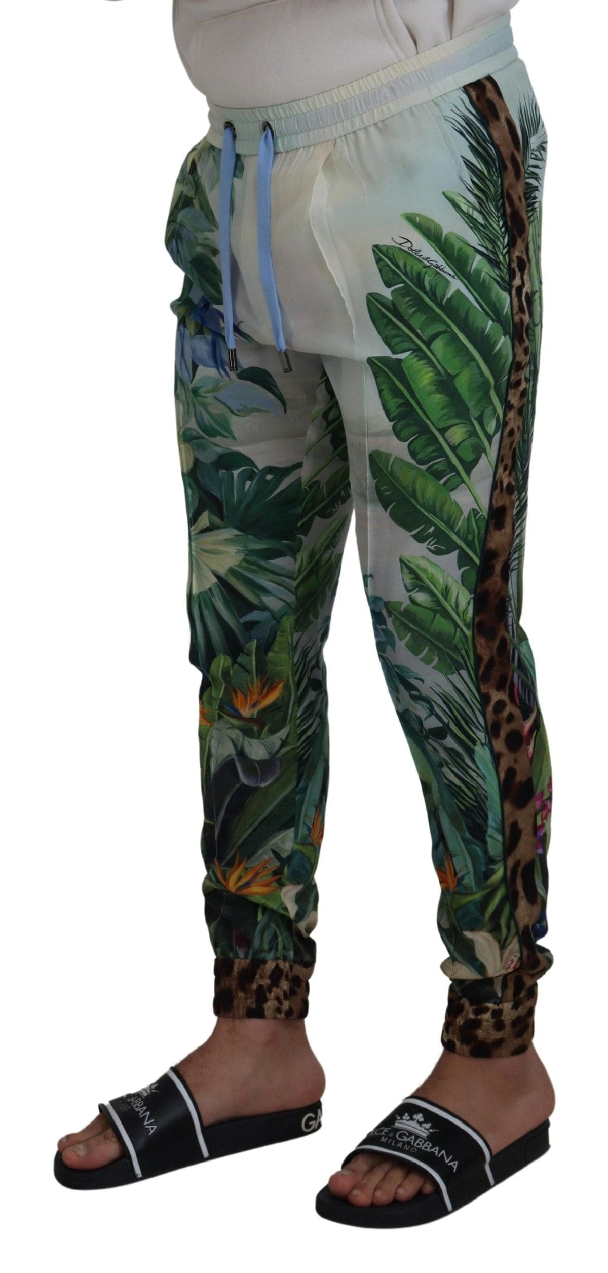 Pantalon en soie multicolore Dolce &amp; Gabbana