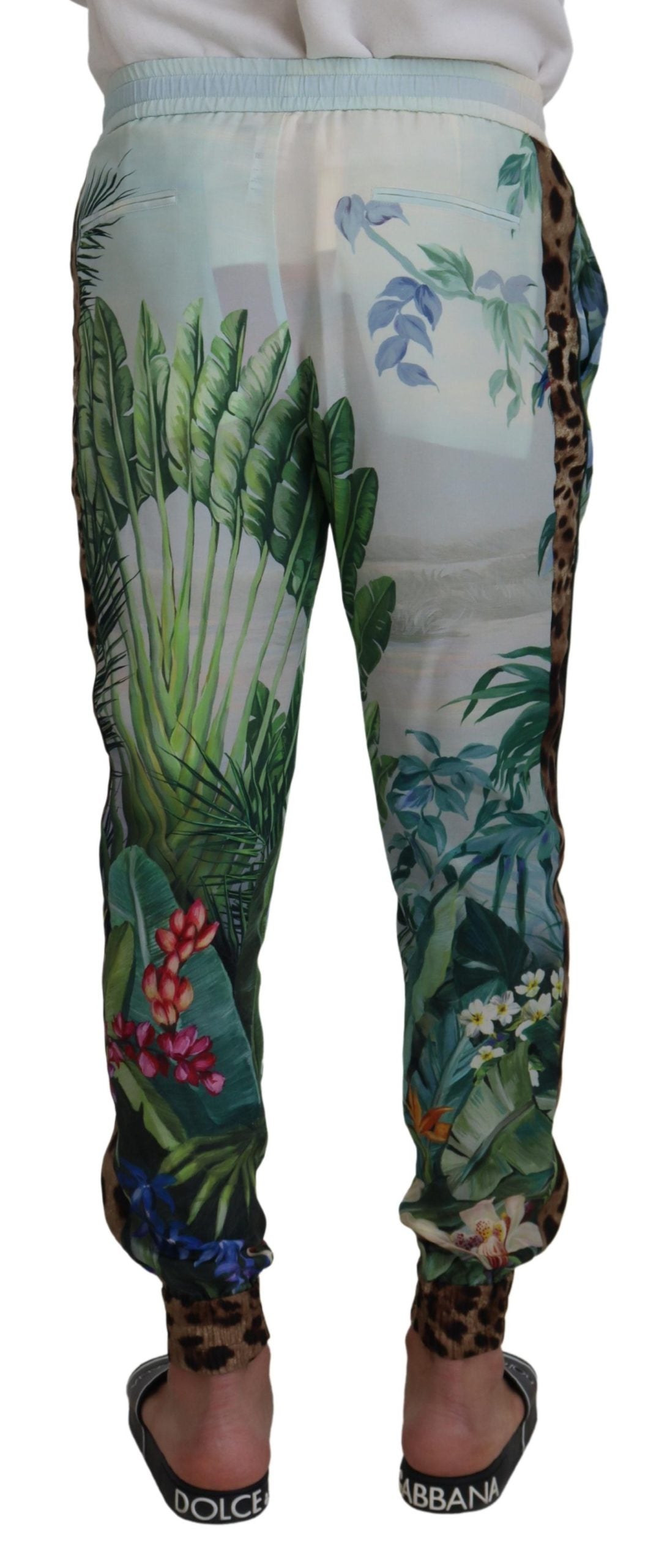 Pantalon en soie multicolore Dolce &amp; Gabbana