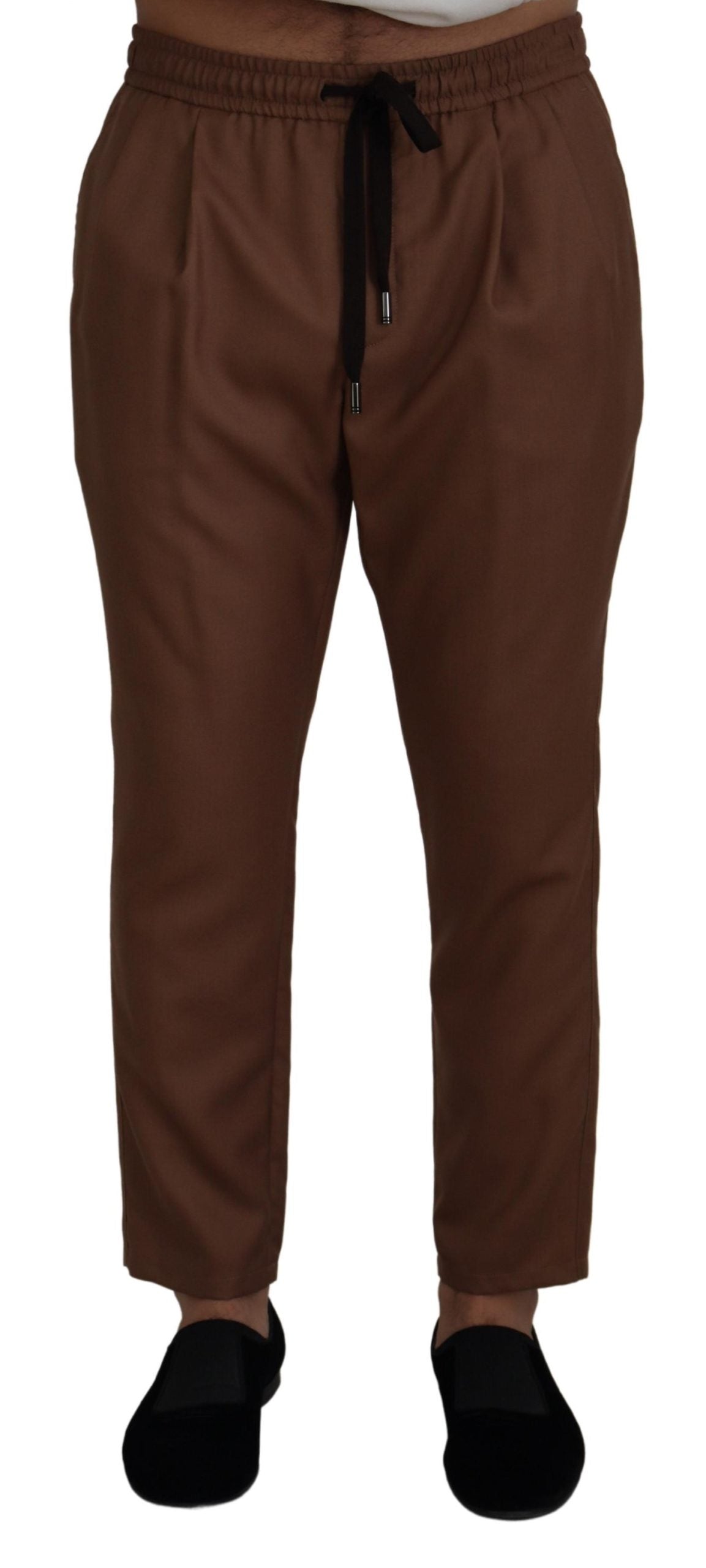 Pantalon de jogging chic en cachemire et soie marron Dolce &amp; Gabbana