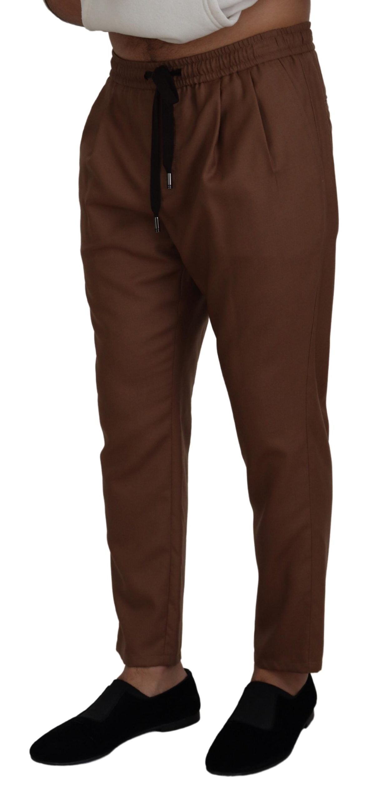 Pantalon de jogging chic en cachemire et soie marron Dolce &amp; Gabbana