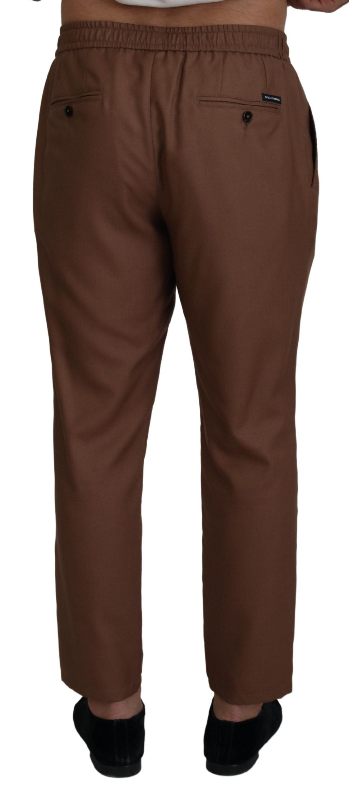 Pantalon de jogging chic en cachemire et soie marron Dolce &amp; Gabbana