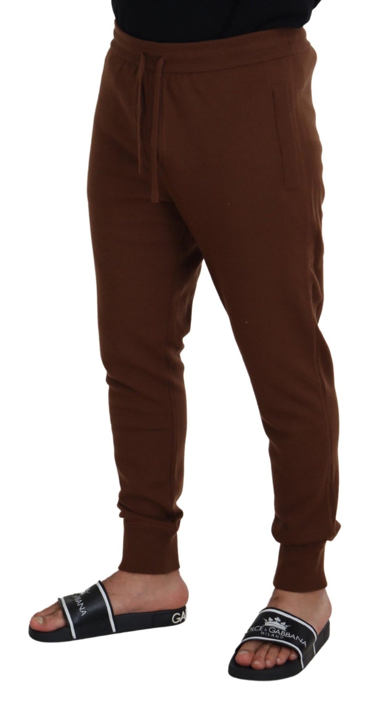 Pantalon de jogging élégant en cachemire marron Dolce &amp; Gabbana