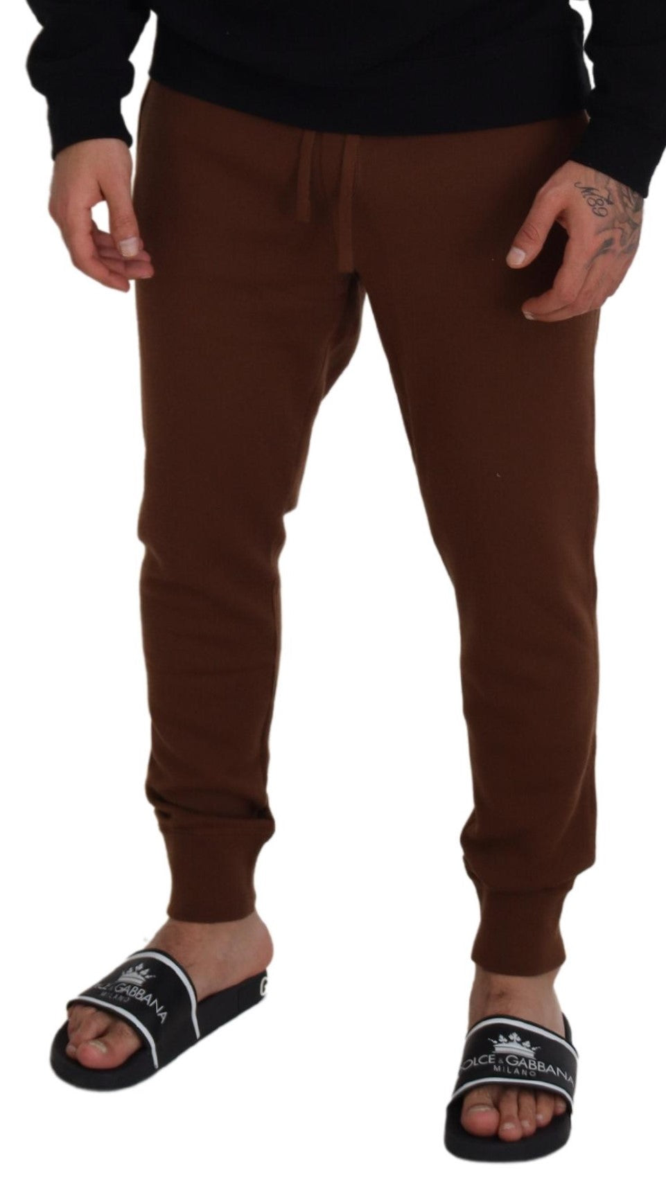 Pantalon de jogging élégant en cachemire marron Dolce &amp; Gabbana