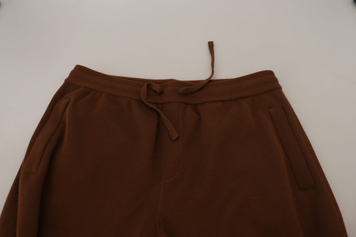 Pantalon de jogging élégant en cachemire marron Dolce &amp; Gabbana