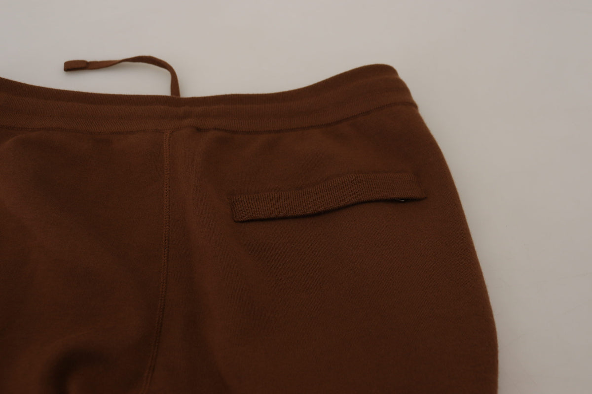 Pantalon de jogging élégant en cachemire marron Dolce &amp; Gabbana