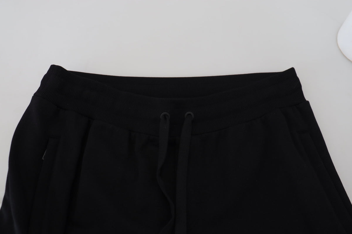 Pantalon de jogging élégant en coton noir Dolce &amp; Gabbana