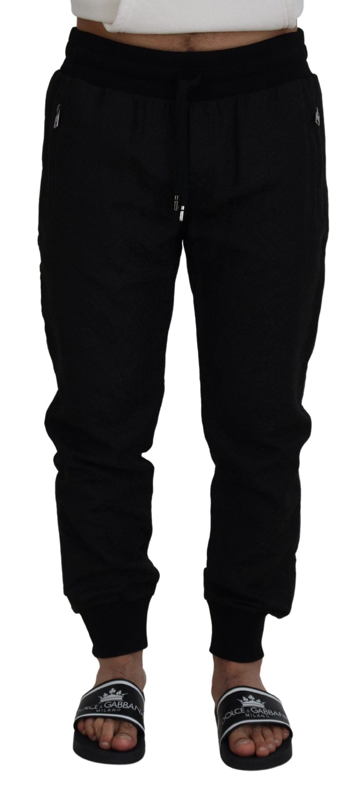 Pantalones jogger negros elegantes de Dolce &amp; Gabbana para el hombre moderno