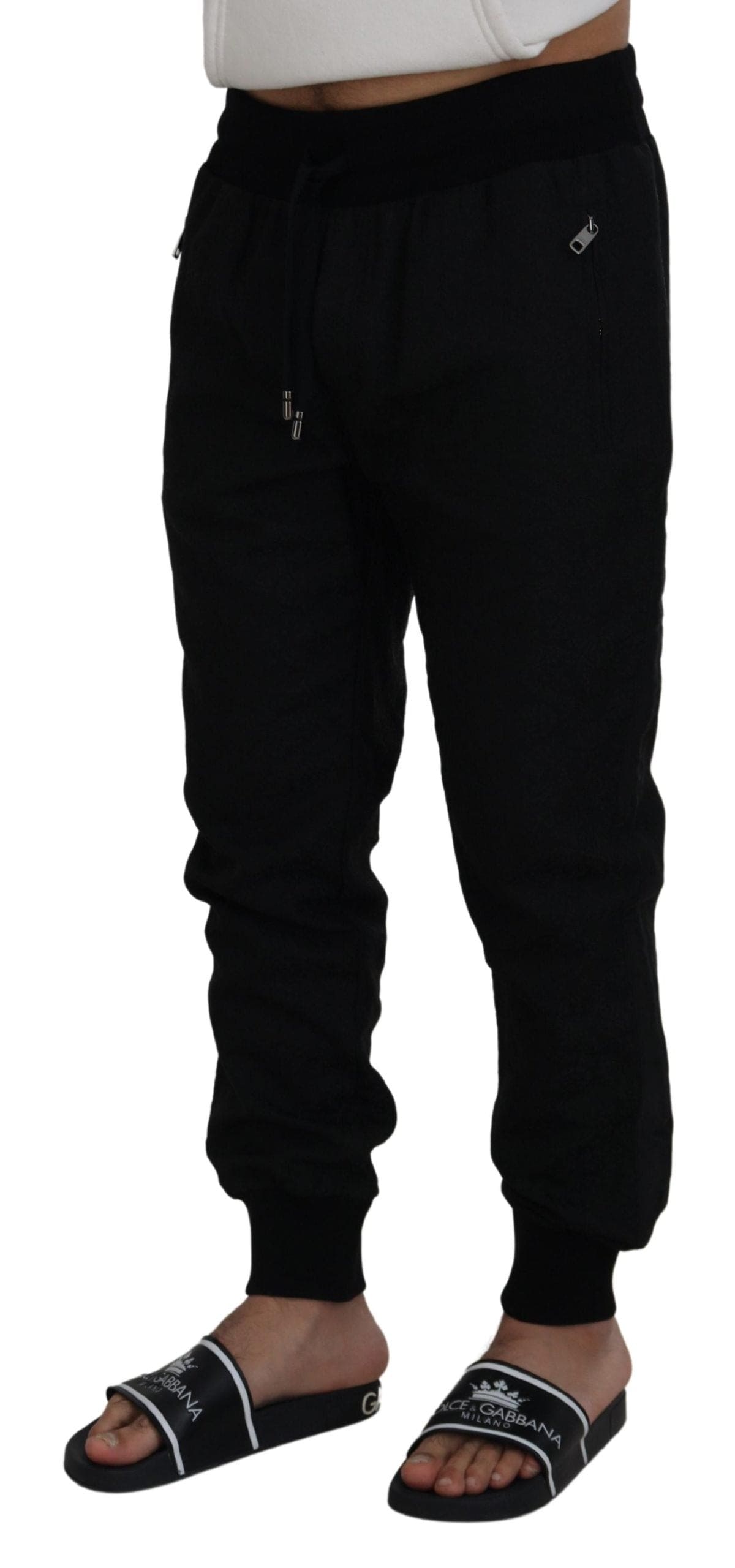 Pantalon de jogging noir élégant Dolce &amp; Gabbana pour l'homme moderne