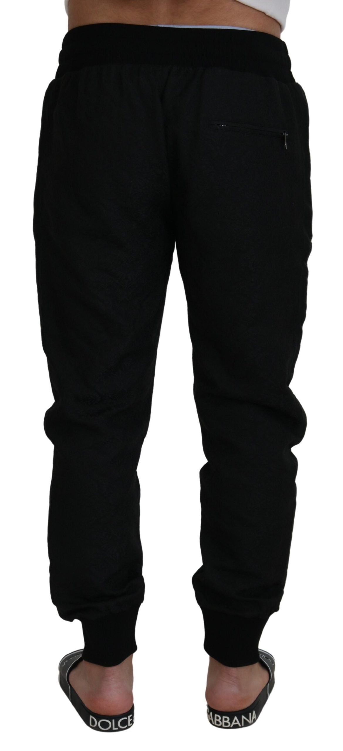 Pantalon de jogging noir élégant Dolce &amp; Gabbana pour l'homme moderne