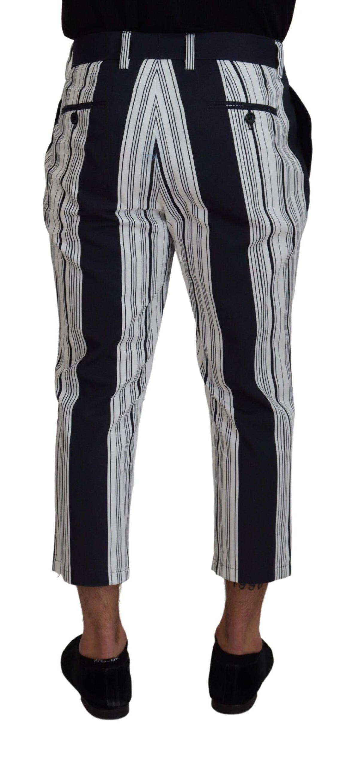 Pantalon élégant en coton à rayures Dolce &amp; Gabbana pour homme