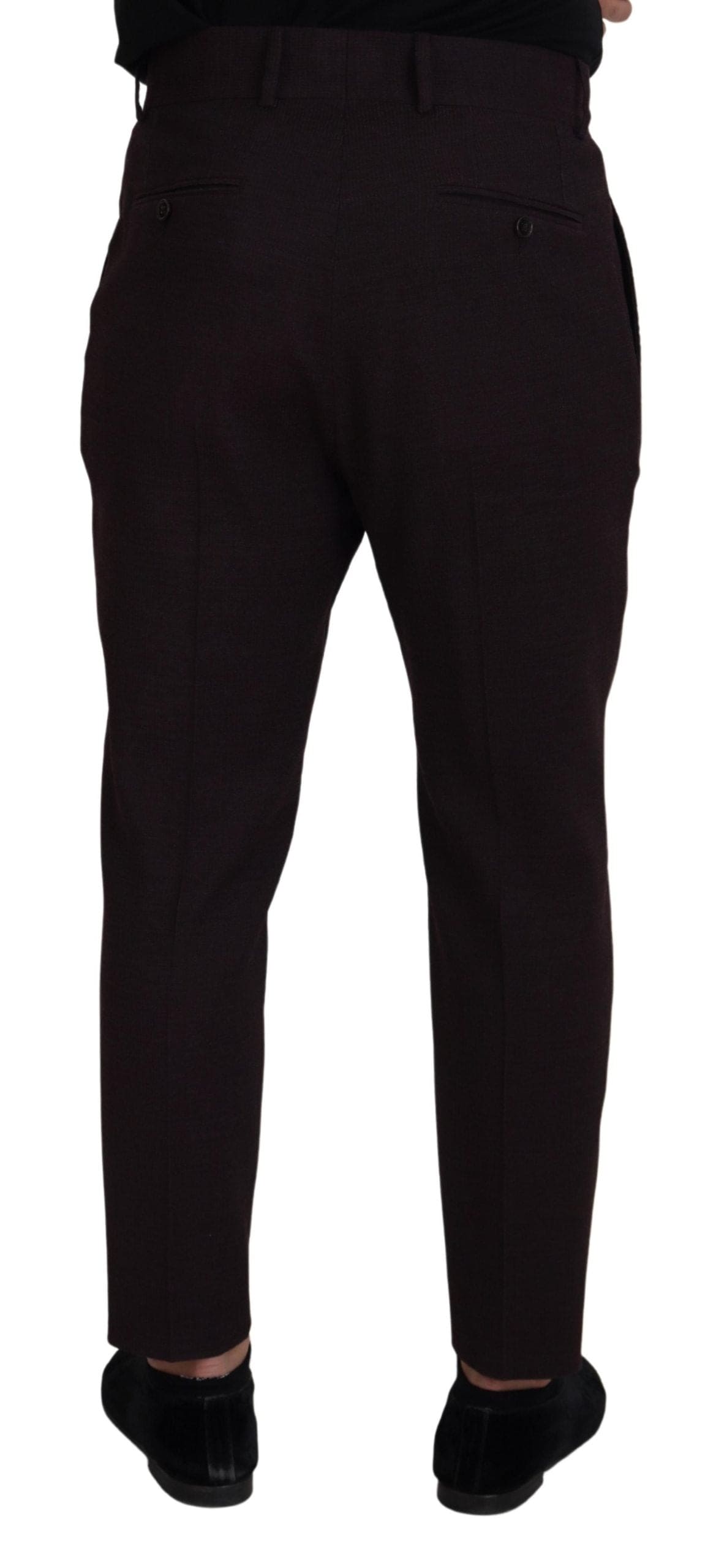 Pantalon élégant en coton mélangé marron Dolce &amp; Gabbana