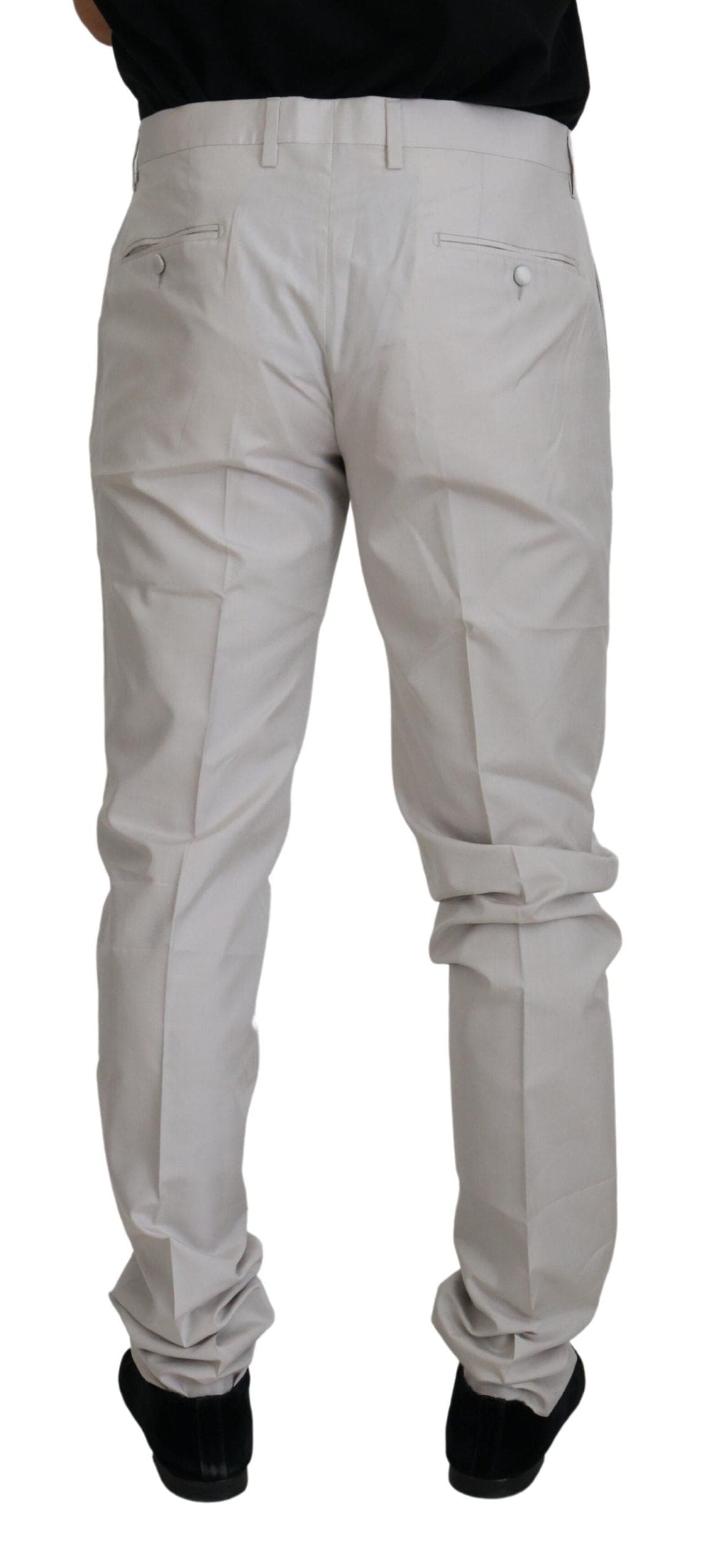 Pantalon élégant en soie mélangée blanc cassé Dolce &amp; Gabbana