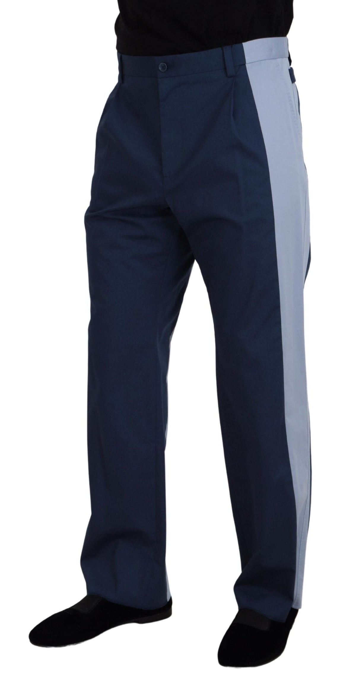 Pantalones elegantes de mezcla de algodón azul de Dolce &amp; Gabbana para hombre