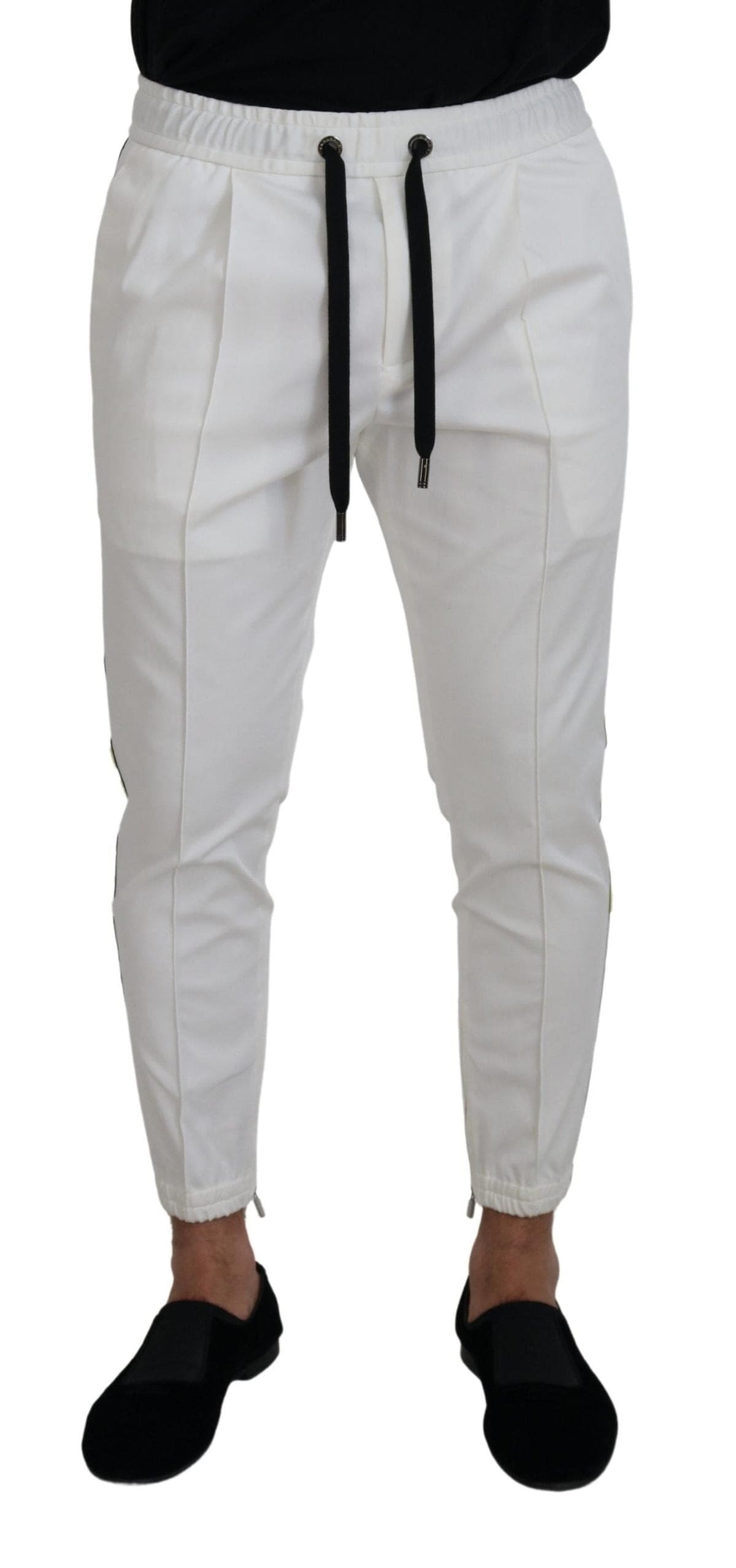 Pantalon de jogging élégant en coton blanc Dolce &amp; Gabbana