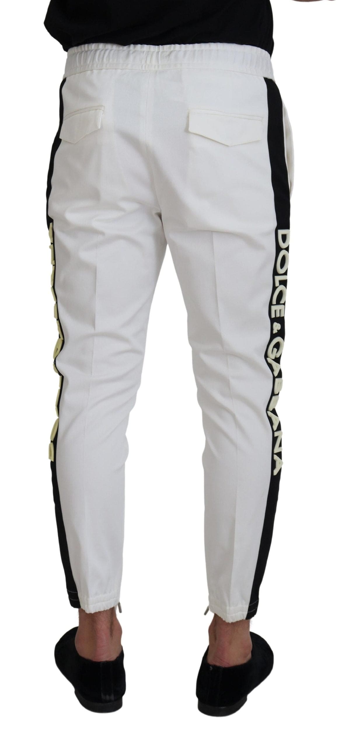 Pantalon de jogging élégant en coton blanc Dolce &amp; Gabbana