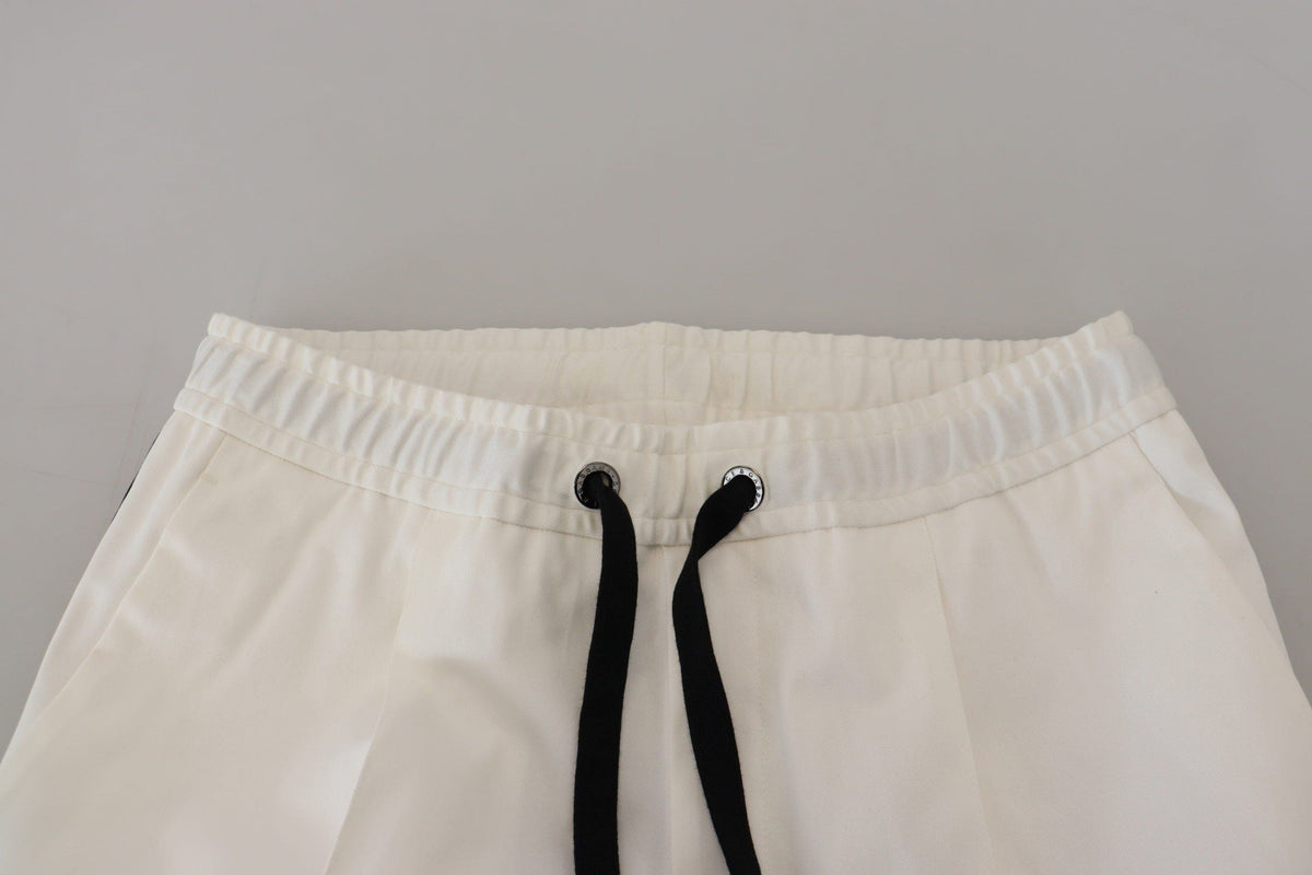 Pantalones deportivos elegantes de algodón blanco de Dolce &amp; Gabbana