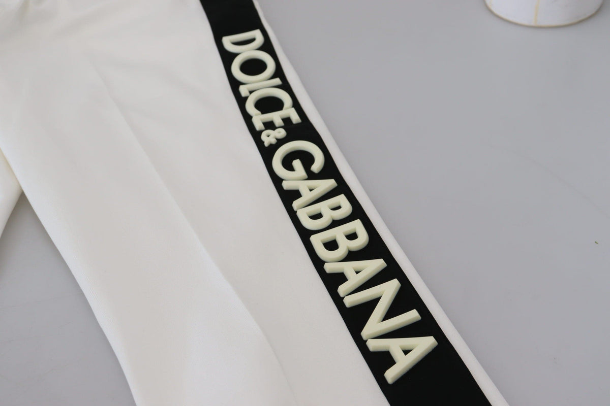 Pantalones deportivos elegantes de algodón blanco de Dolce &amp; Gabbana