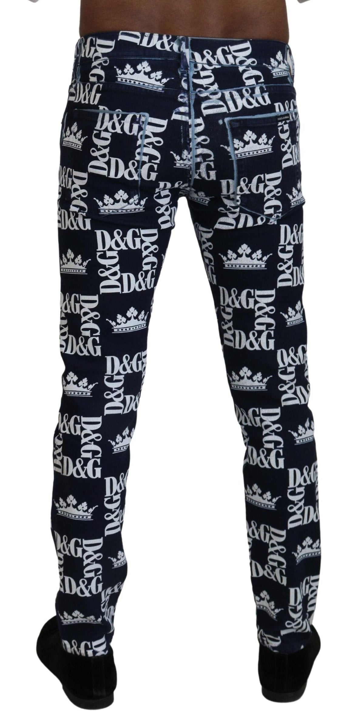 Pantalones vaqueros con estampado de corona elegante de Dolce &amp; Gabbana