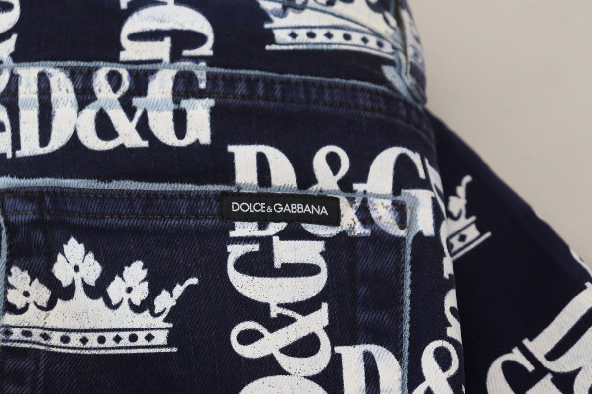 Pantalones vaqueros con estampado de corona elegante de Dolce &amp; Gabbana