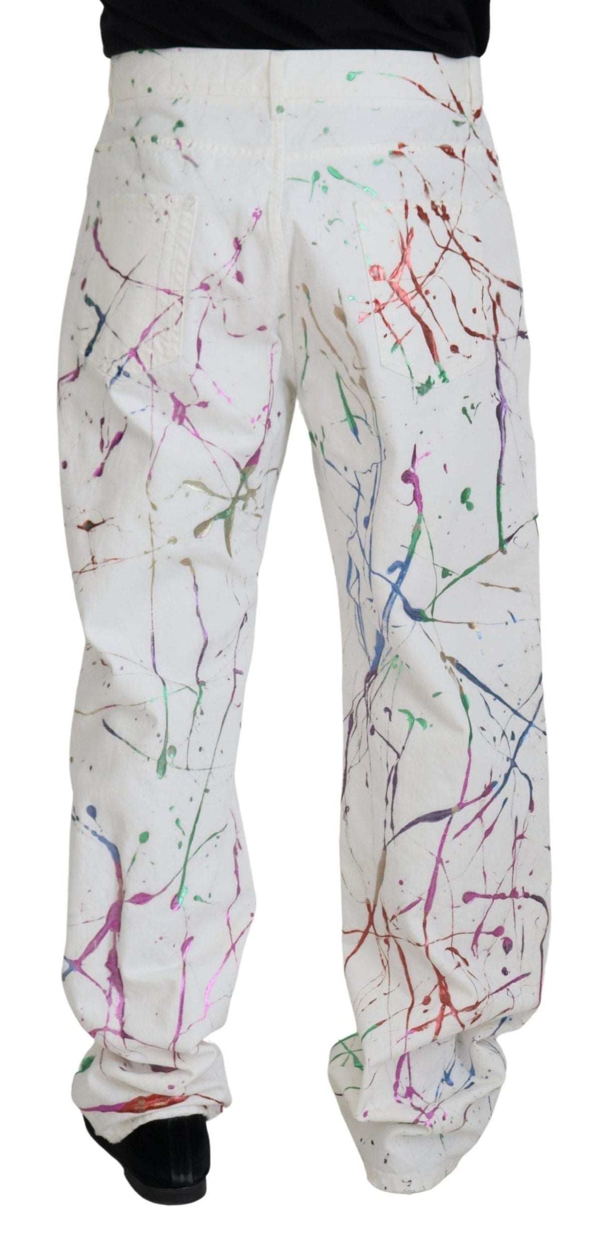 Pantalones vaqueros con estampado elegante de salpicaduras blancas de Dolce &amp; Gabbana