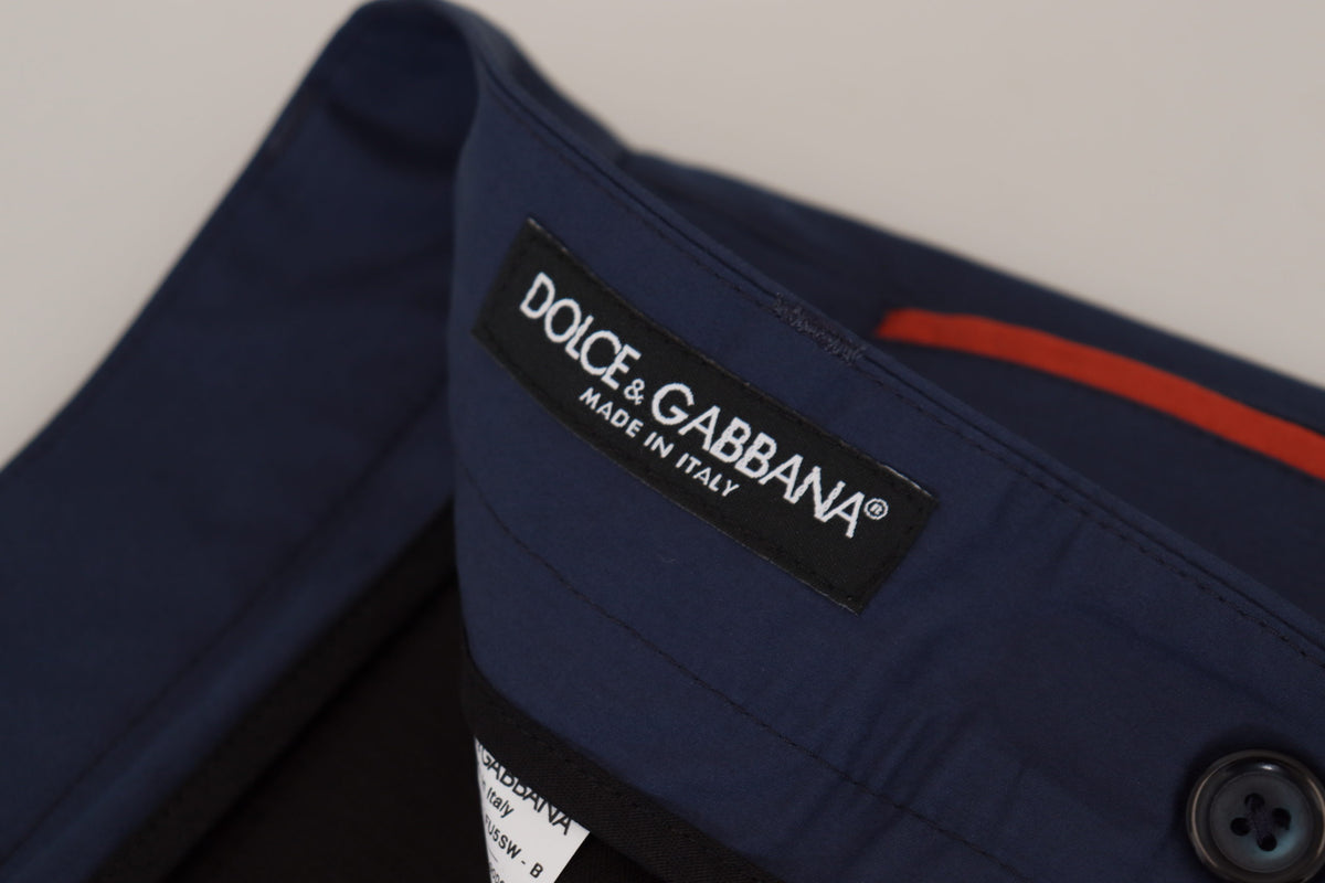 Pantalon élégant en coton et soie bleu Dolce &amp; Gabbana