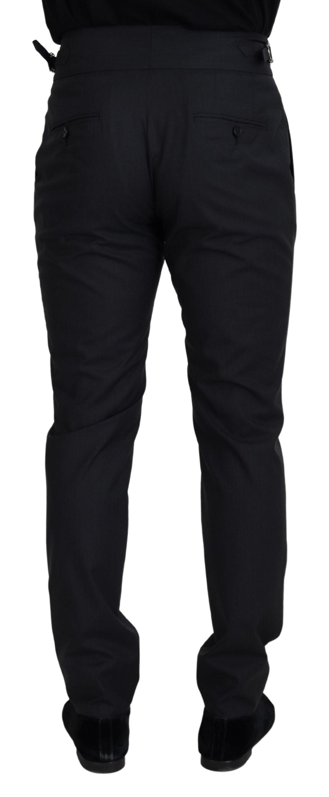 Pantalon élégant en laine et soie gris foncé Dolce &amp; Gabbana