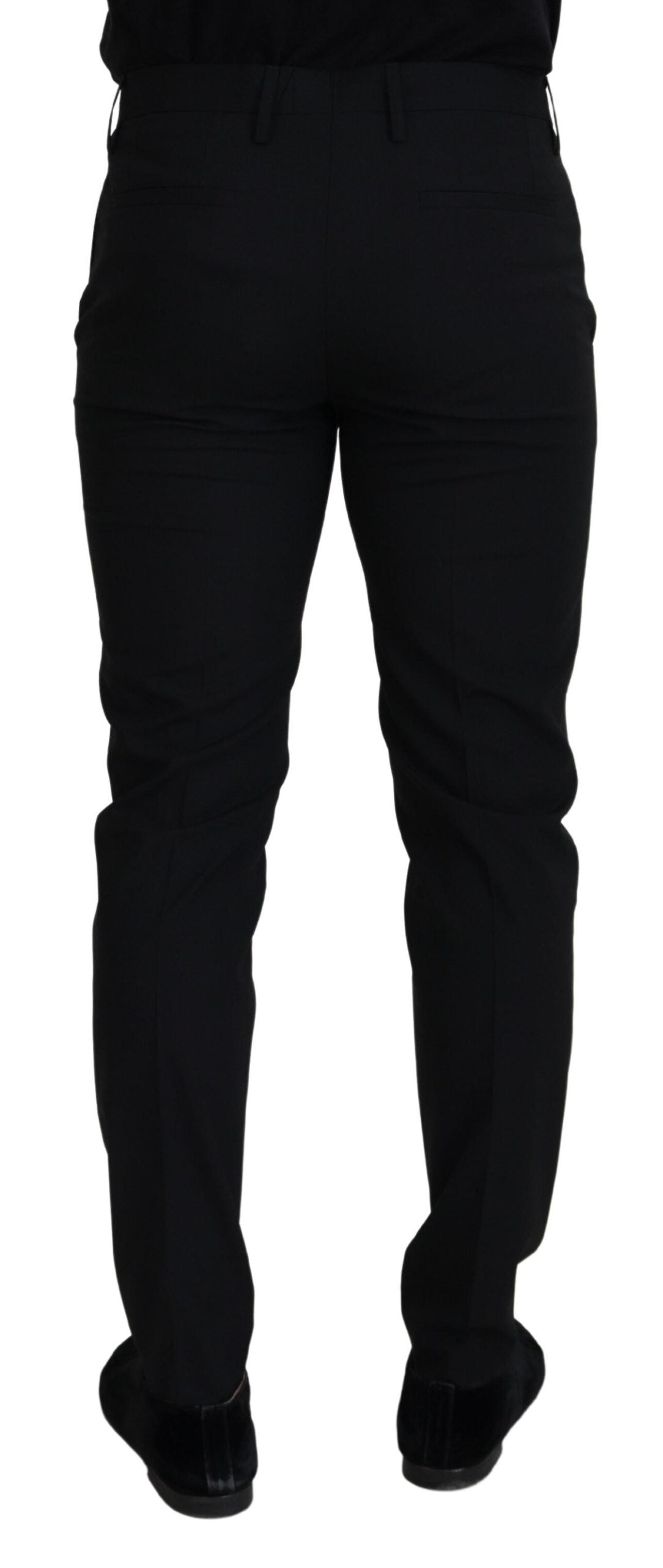 Pantalon élégant en laine mélangée noire Dolce &amp; Gabbana