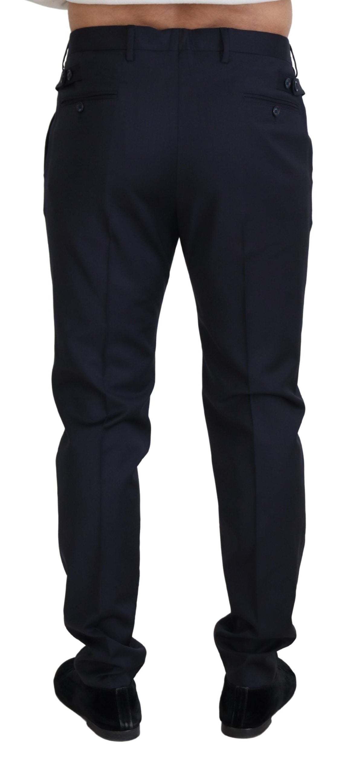 Pantalon élégant en laine mélangée bleue Dolce &amp; Gabbana