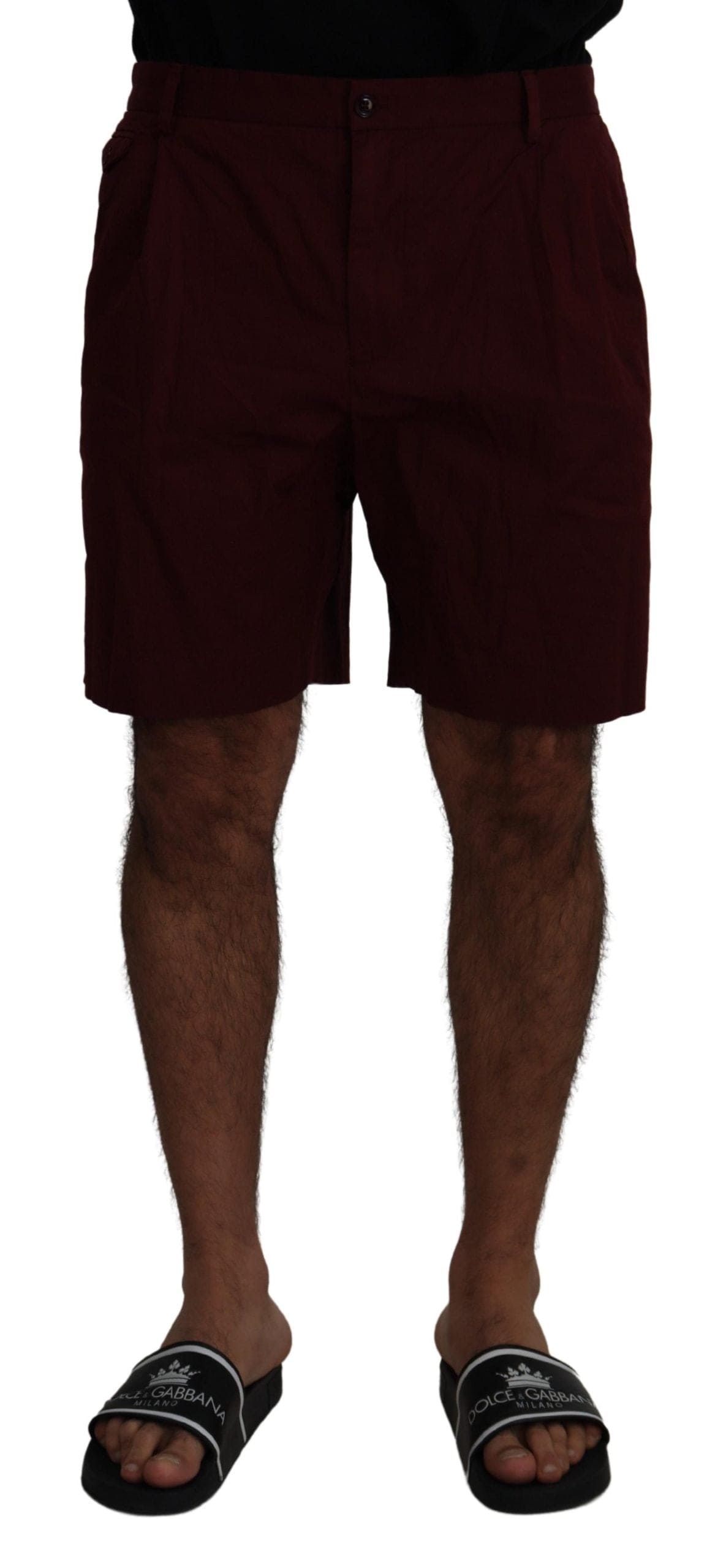 Short élégant en coton mélangé bordeaux Dolce &amp; Gabbana