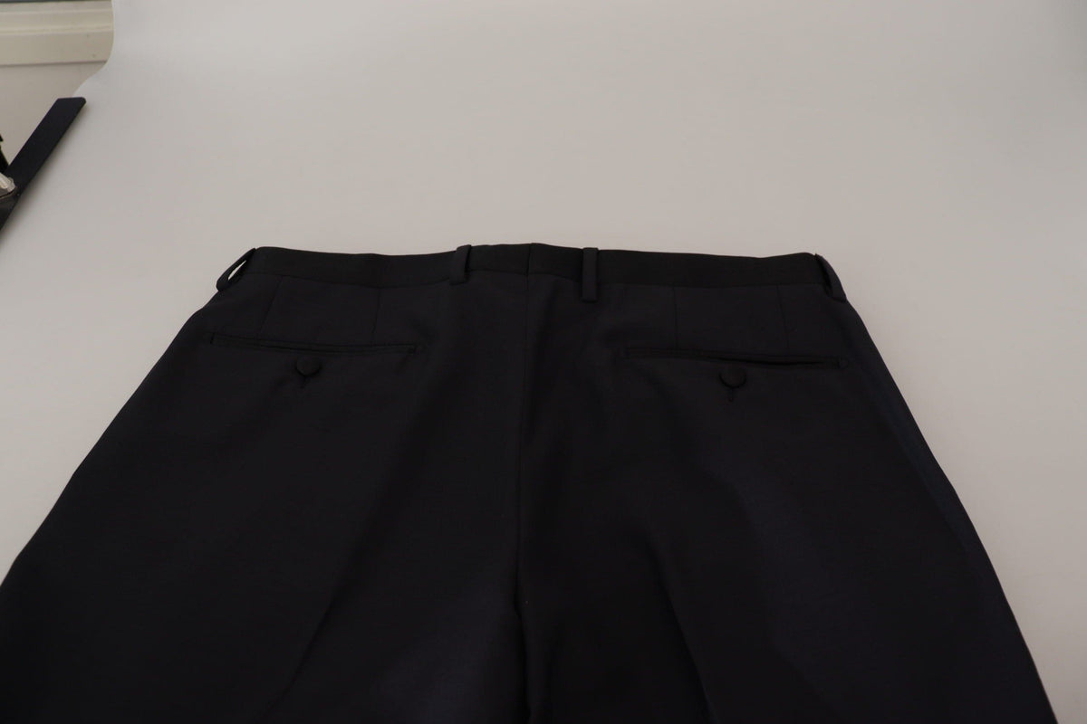 Pantalon élégant en laine mélangée noire Dolce &amp; Gabbana