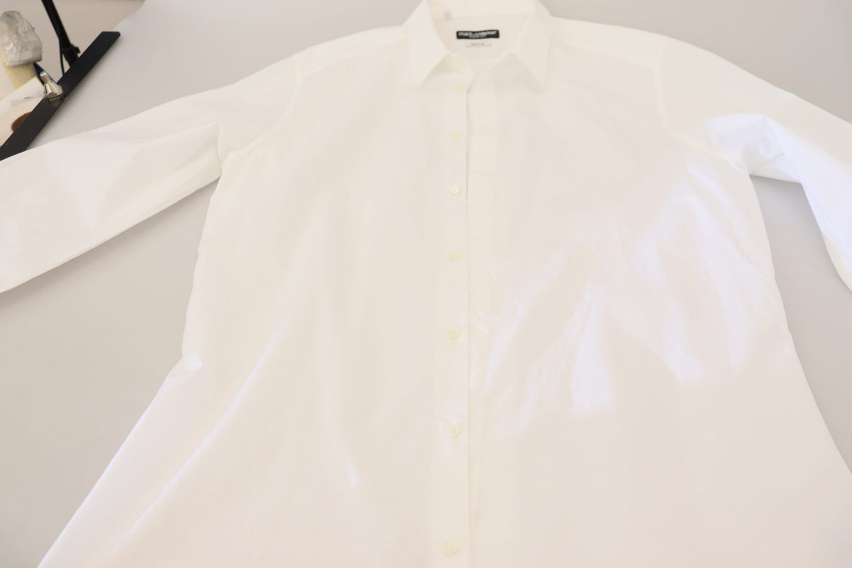 Chemise en coton blanc réinventée Dolce &amp; Gabbana Elegance