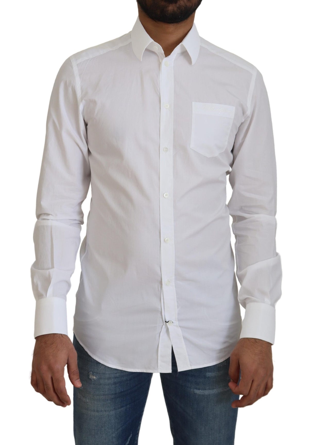 Camisa de vestir elegante de corte entallado en color blanco de Dolce &amp; Gabbana