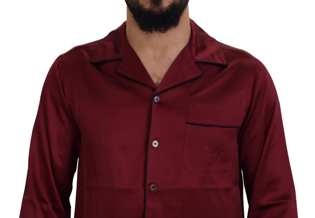 Chemise de nuit élégante en soie rouge Dolce &amp; Gabbana