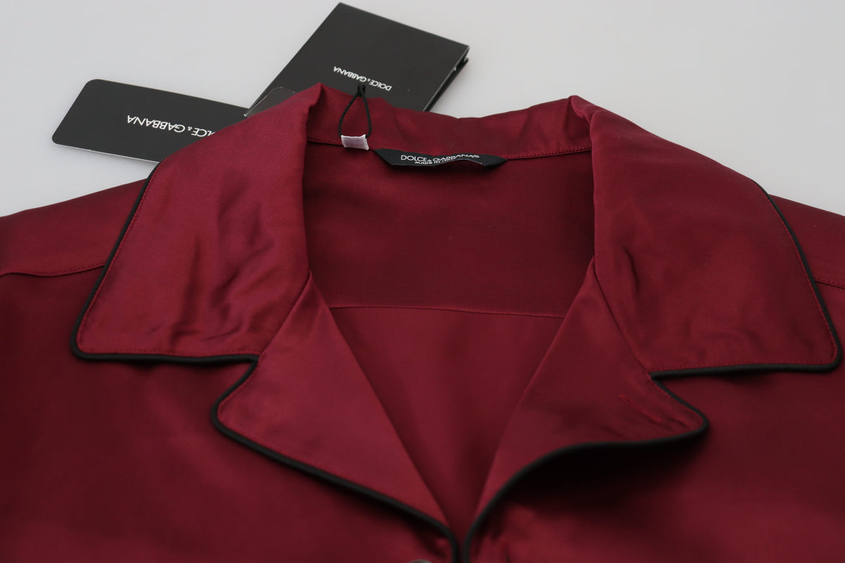 Chemise de nuit élégante en soie rouge Dolce &amp; Gabbana