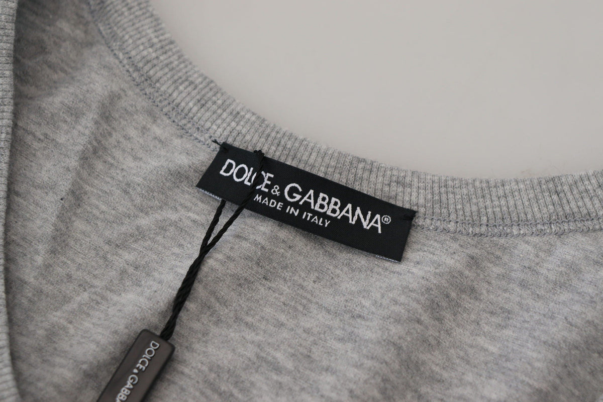 Débardeur élégant sans manches en coton gris Dolce &amp; Gabbana