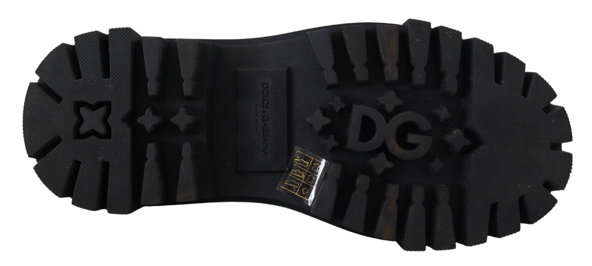 Zapatos Derby de piel negros atemporales de Dolce &amp; Gabbana con detalles glamorosos