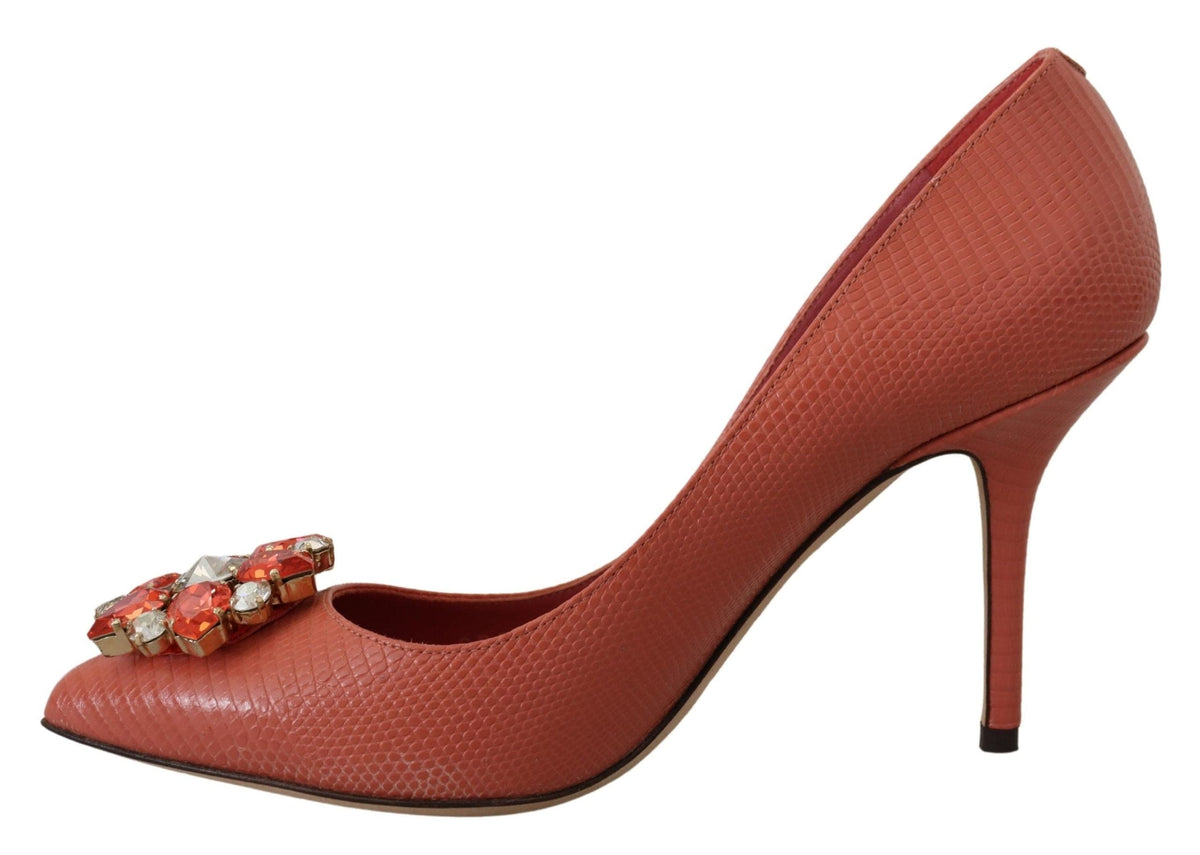 Escarpins à talons en cuir exotique Dolce &amp; Gabbana en rose