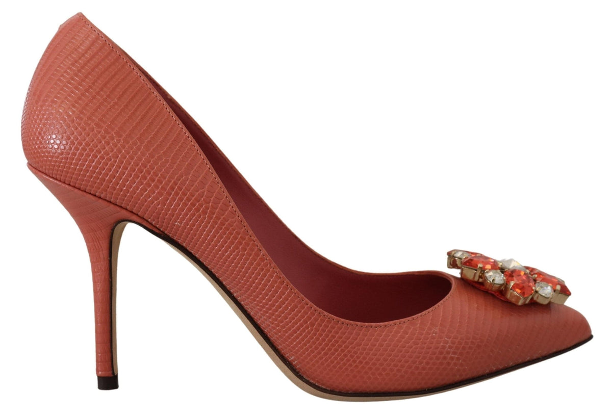 Escarpins à talons en cuir exotique Dolce &amp; Gabbana en rose