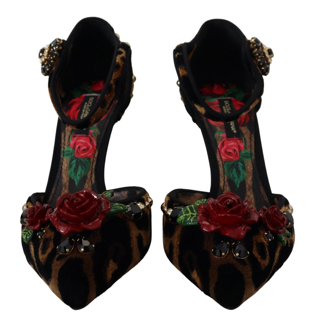 Sandalias de tacón con tiras en el tobillo y estampado de leopardo elegante de Dolce &amp; Gabbana