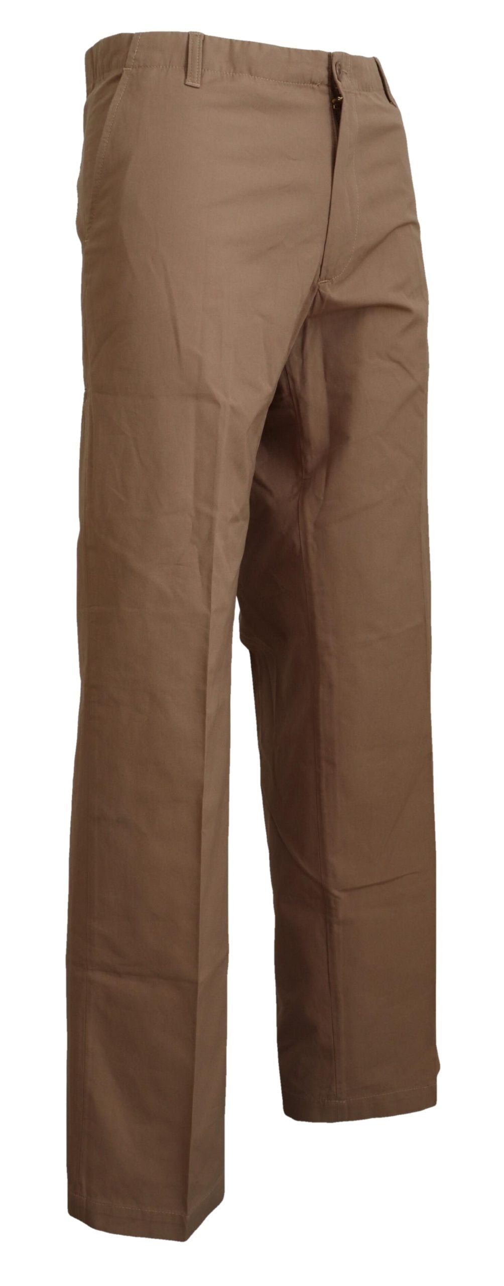 Pantalon chino coupe droite marron élégant GF Ferre