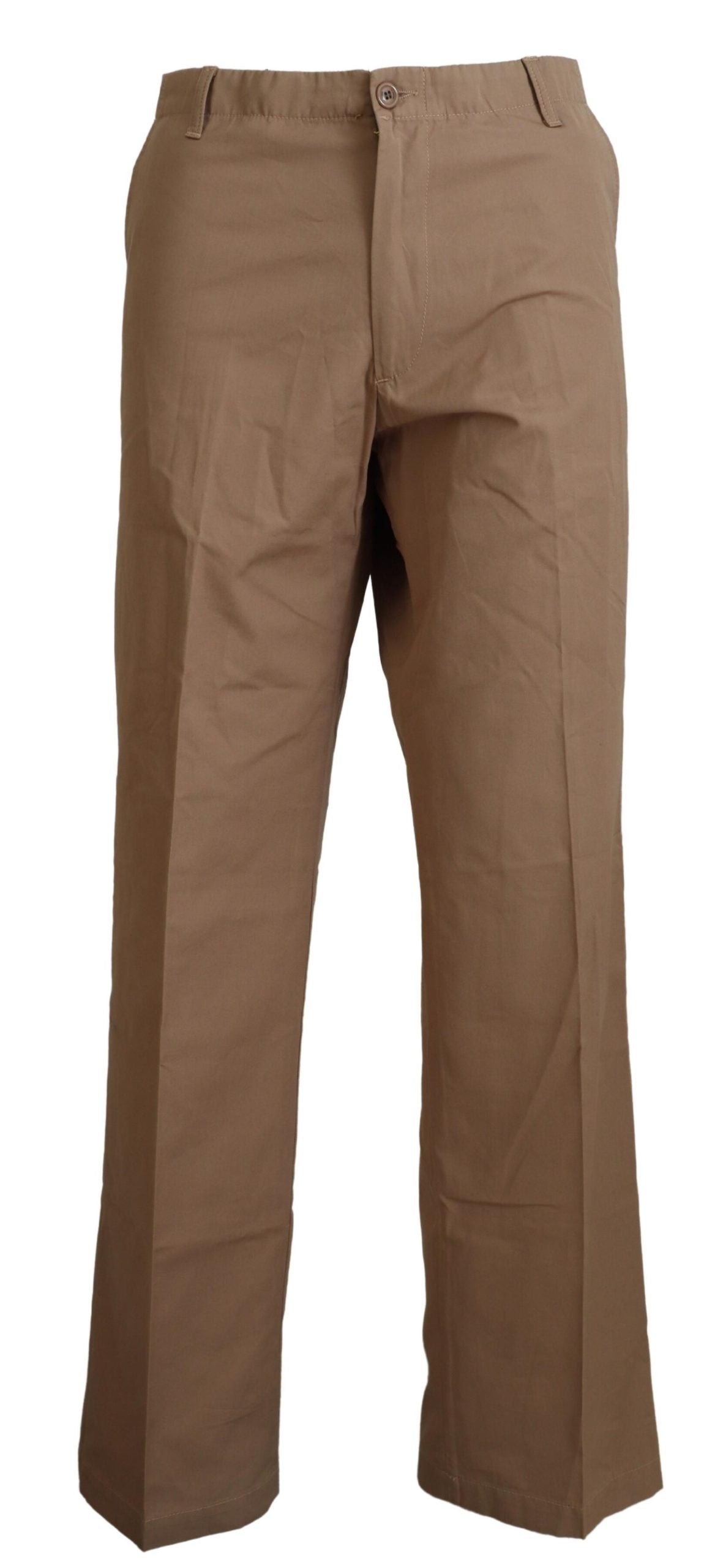 Pantalon chino coupe droite marron élégant GF Ferre