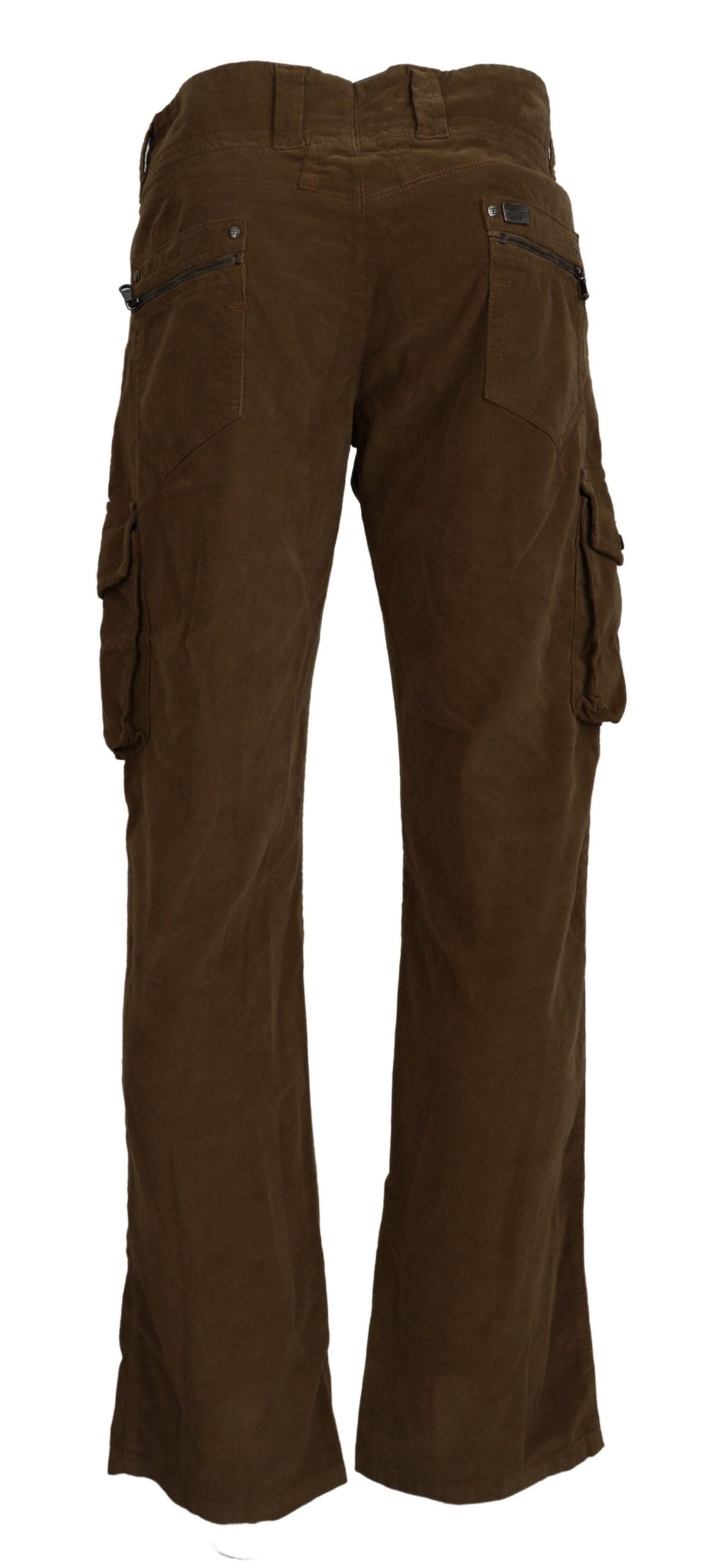 Ermanno Scervino Chic pantalones cargo de pana marrón