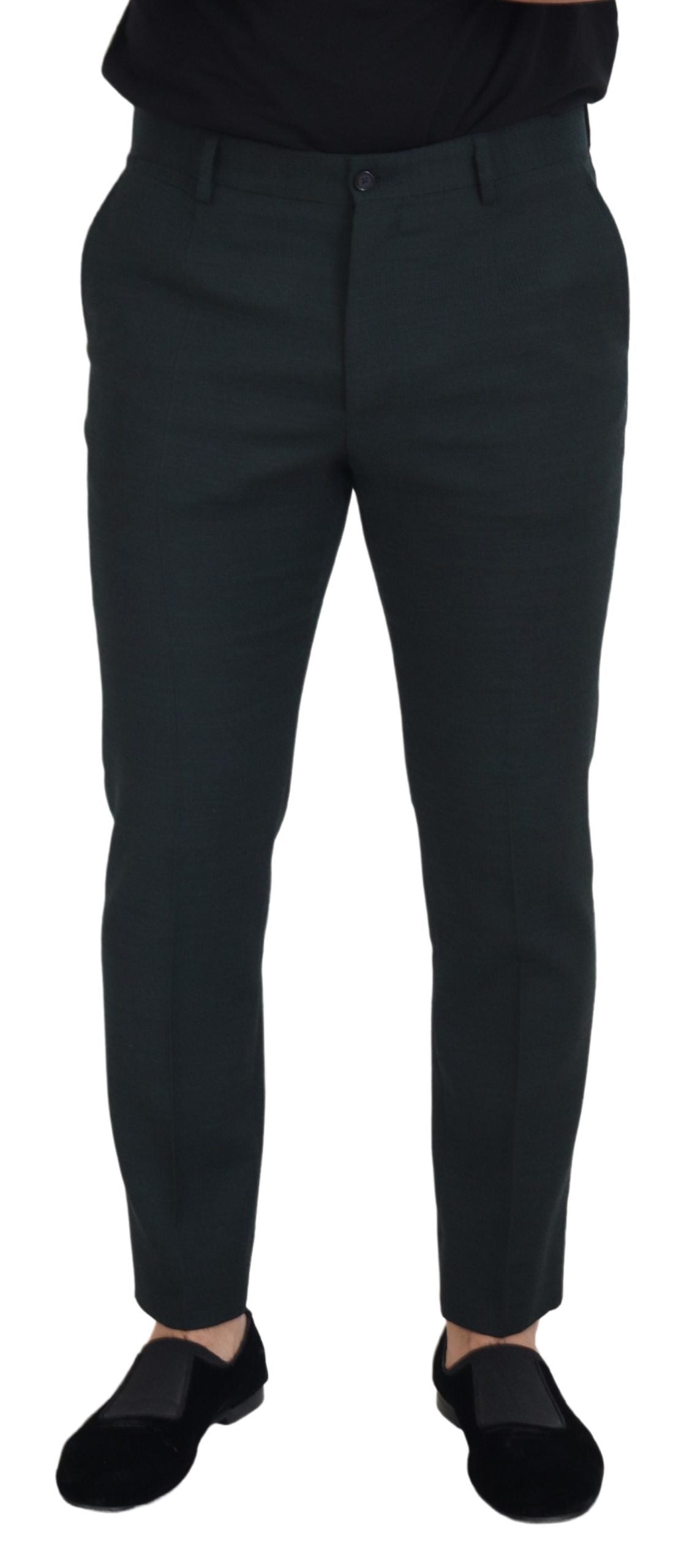 Pantalon élégant en laine vierge bleue Dolce &amp; Gabbana