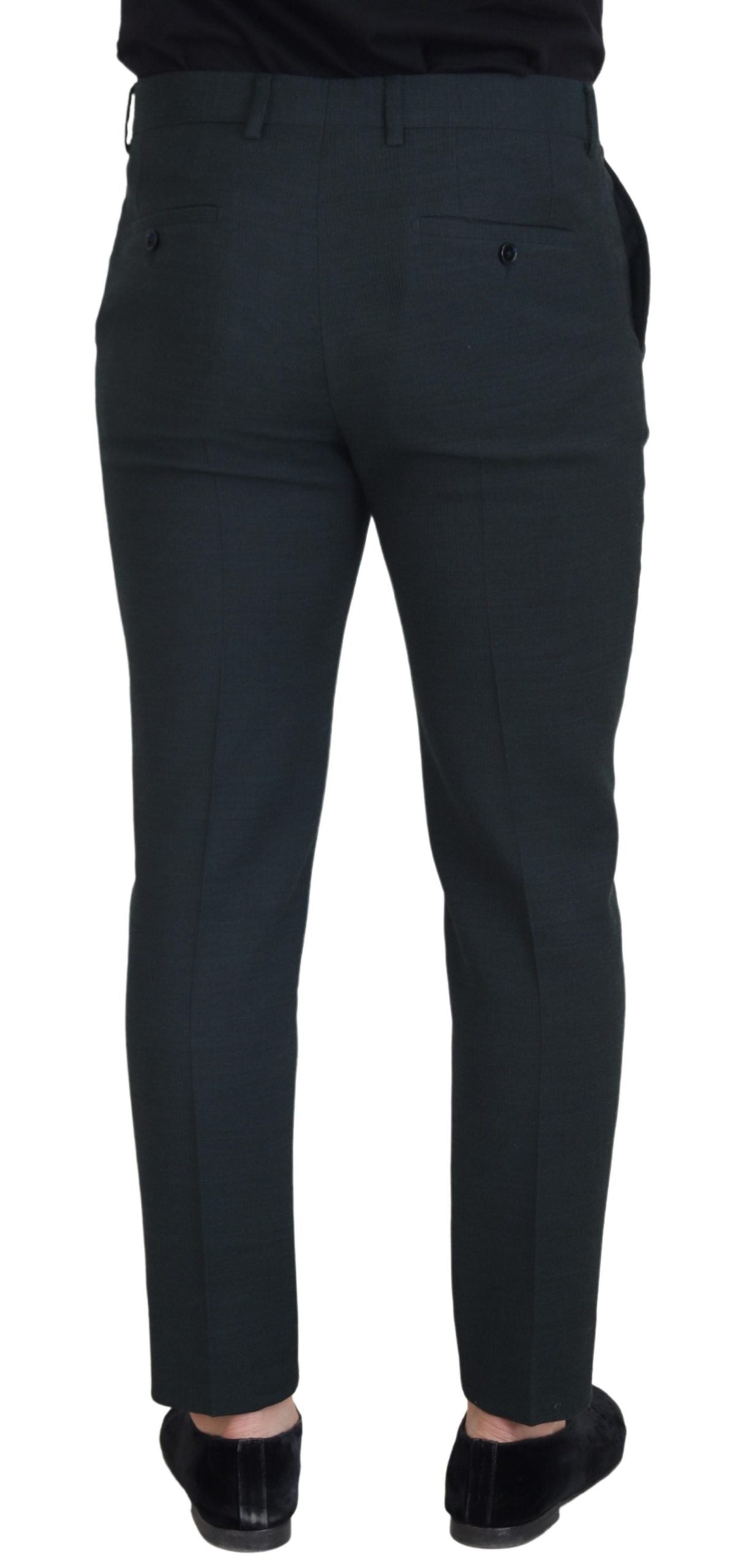 Pantalon élégant en laine vierge bleue Dolce &amp; Gabbana