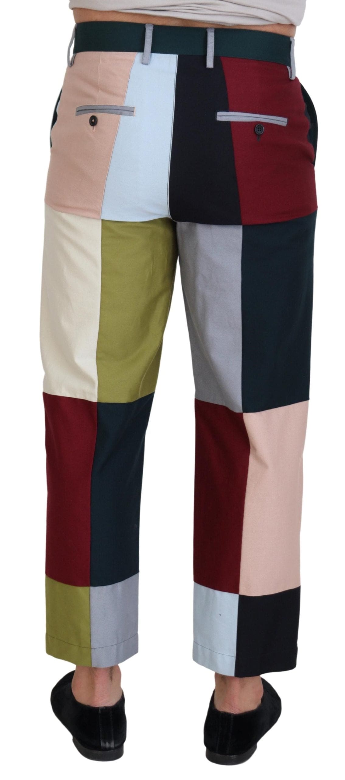 Impresionantes pantalones de patchwork multicolor de Dolce &amp; Gabbana