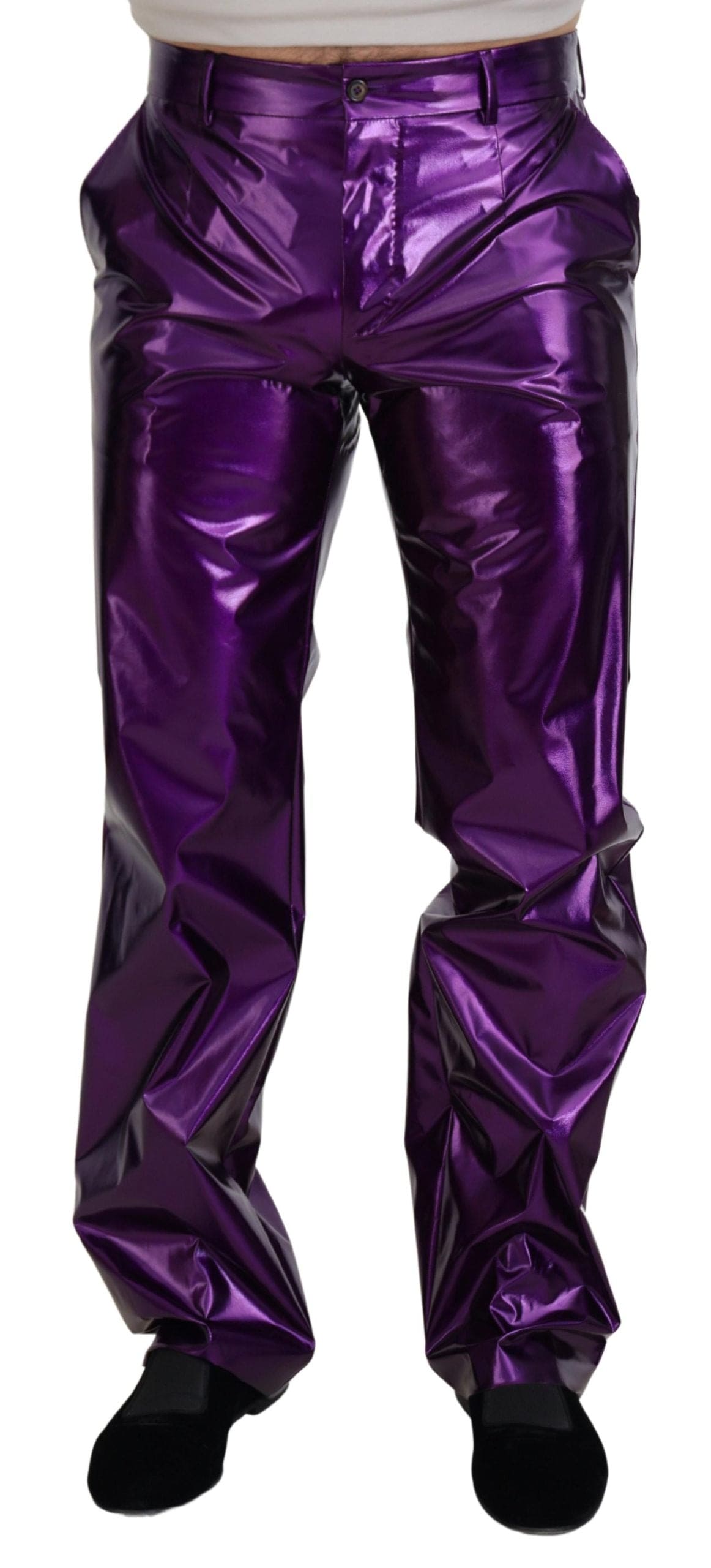 Pantalon coupe droite violet brillant élégant Dolce &amp; Gabbana