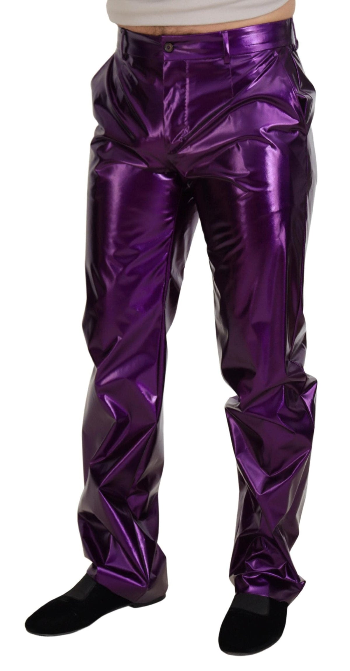 Pantalon coupe droite violet brillant élégant Dolce &amp; Gabbana